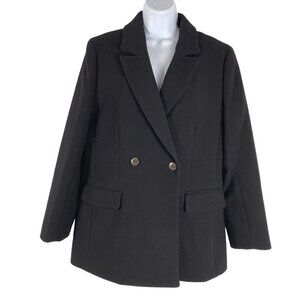 J. Crew Evening Blazer Jacket 12 Black Italian‎ Double Cloth Wool Blend CJ-1659